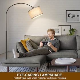 Seaside village Arc Floor Lamp foot pedal switch enables easy operation.