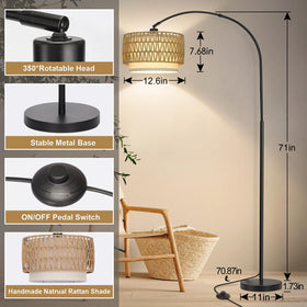 Seaside Village arc lamp adjustable shade for versatile directional lighting