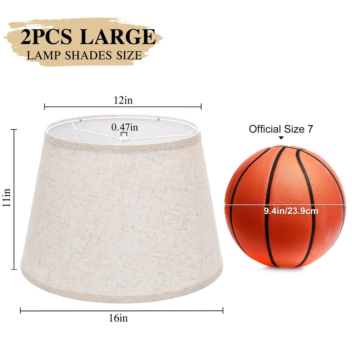 Seaside Village beige drum lamp shade side view highlighting soft diffused light.