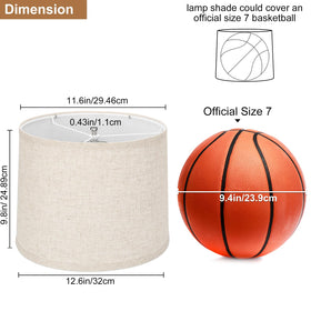 Beige linen lampshades by Seaside village fit most table lamps.