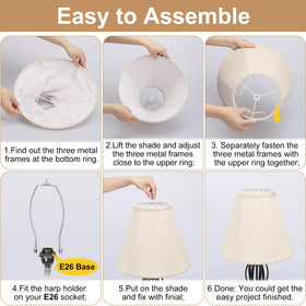 Seaside Village Bell lamp shades fit harps securely, adding stable, elegant lighting.