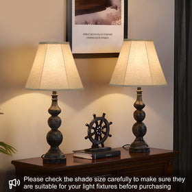 Seaside Village Bell lamp shades suit table and floor lamps with versatile use.