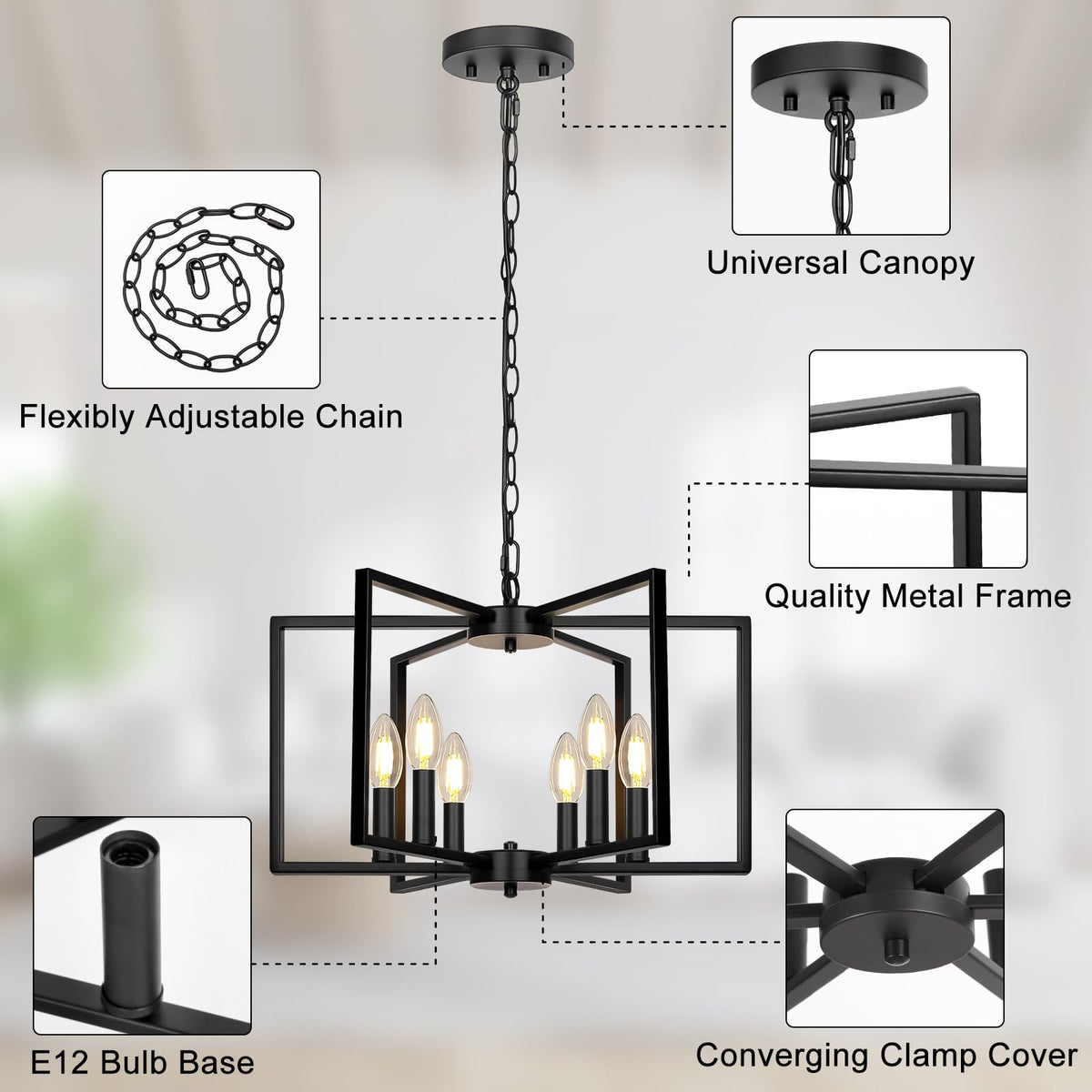 Seaside Village six E12 lamp holders support various bulbs
