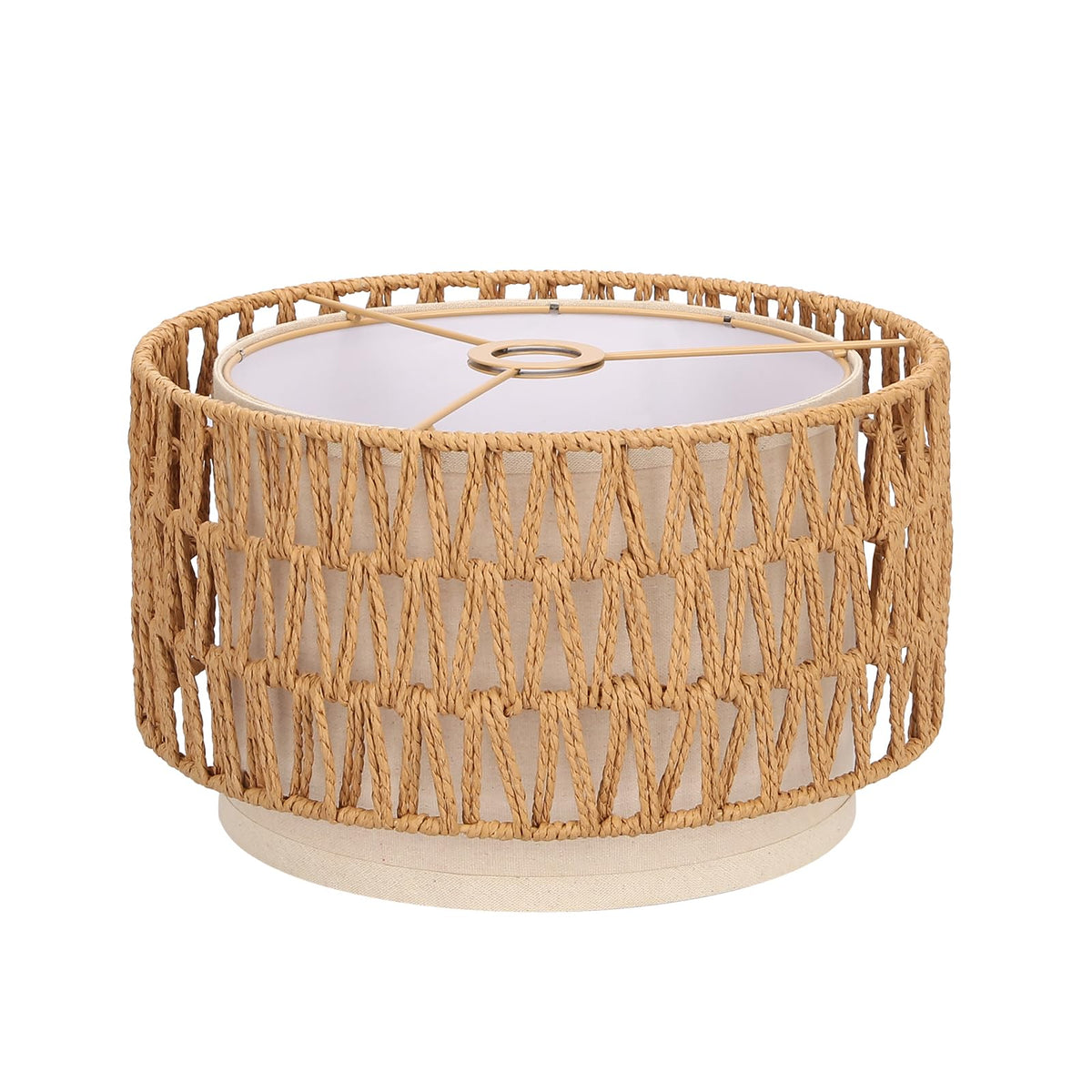 Seaside Village boho rattan shade top-view for warm ambience