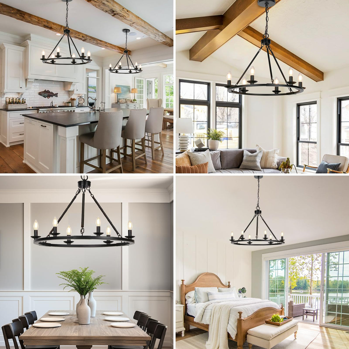 Seaside Village Chandelier in a bedroom setup for soft, inviting light.