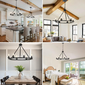 Seaside Village Chandelier in a bedroom setup for soft, inviting light.