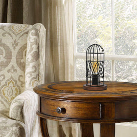 Seaside Village compact nightstand lamp fits tight corners neatly.