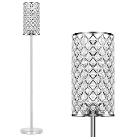 Seaside Village crystal floor lamp shade sparkles with crystal beads for glam ambience
