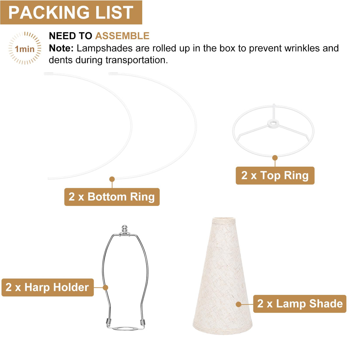 Seaside Village Empire shade set of 2 arrives rolled for easy assembly