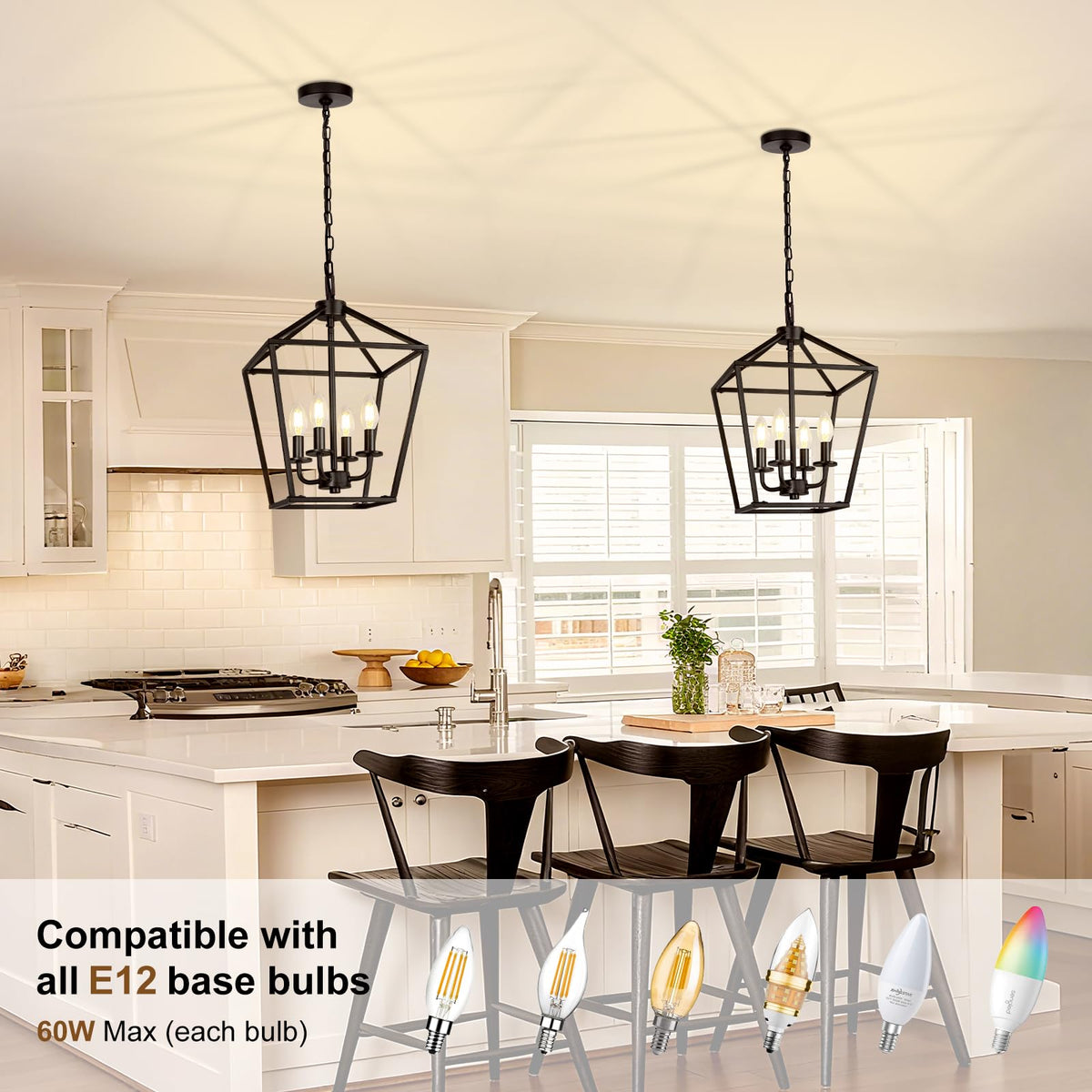 Seaside Village farmhouse chandelier with adjustable chain suits entryways and kitchens