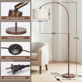 Seaside Village arc lamp head adjusted for flexible lighting