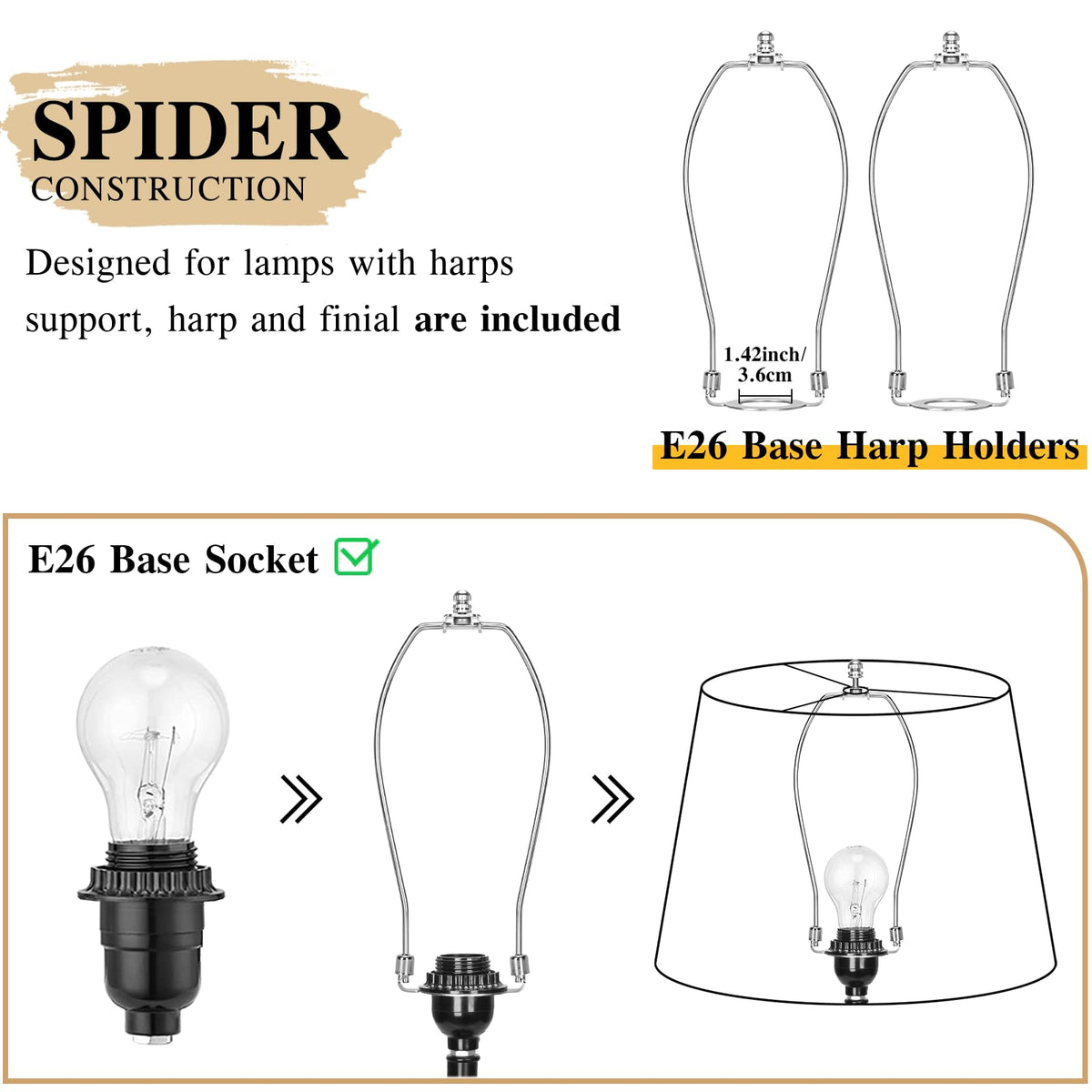Seaside Village harp holder included aids stable fit on compatible lamps.