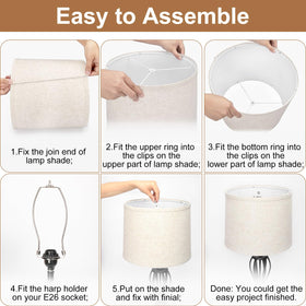 Natural beige shade with polyethylene interior diffuses light evenly.