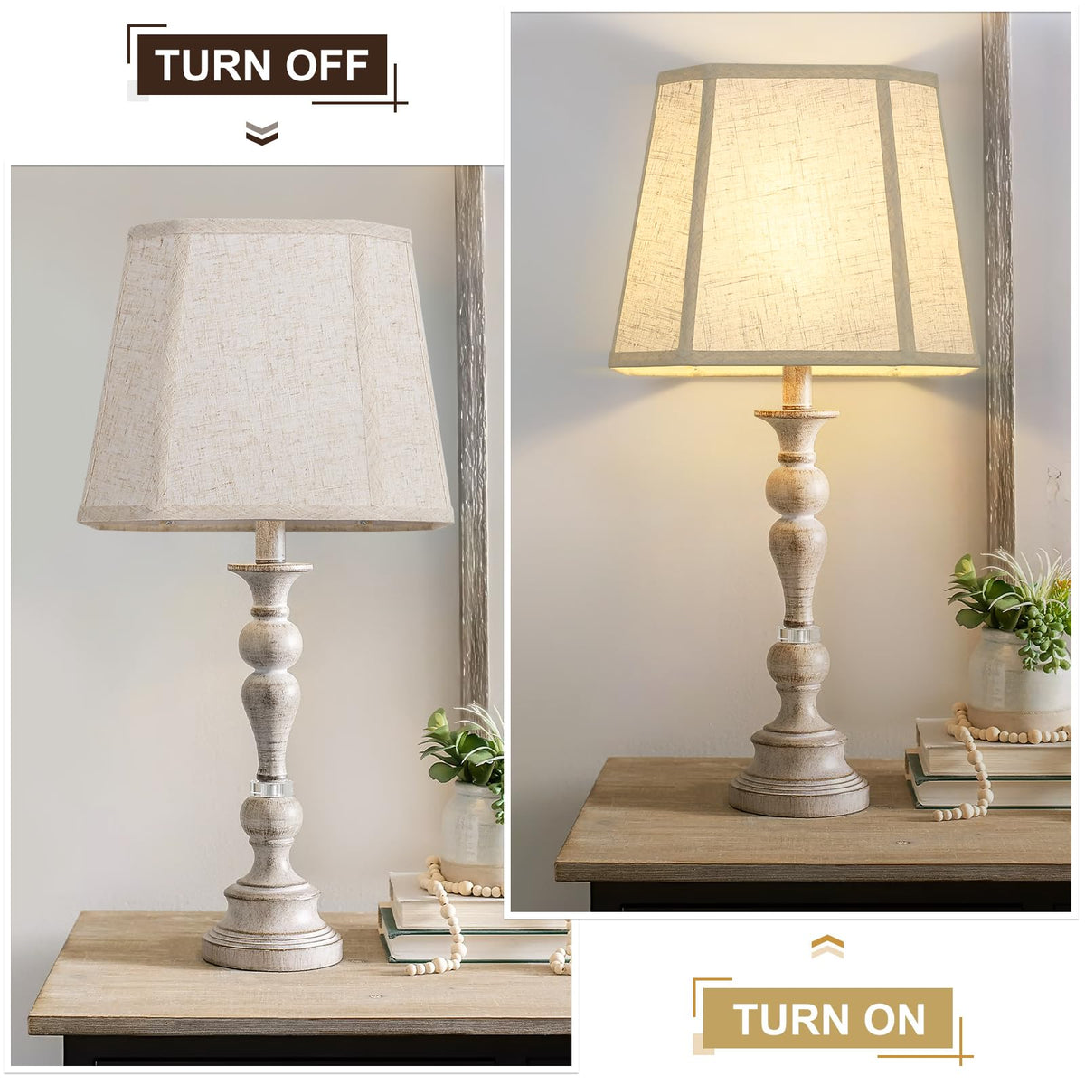 Seaside Village lamp harps included, easy replacement components.