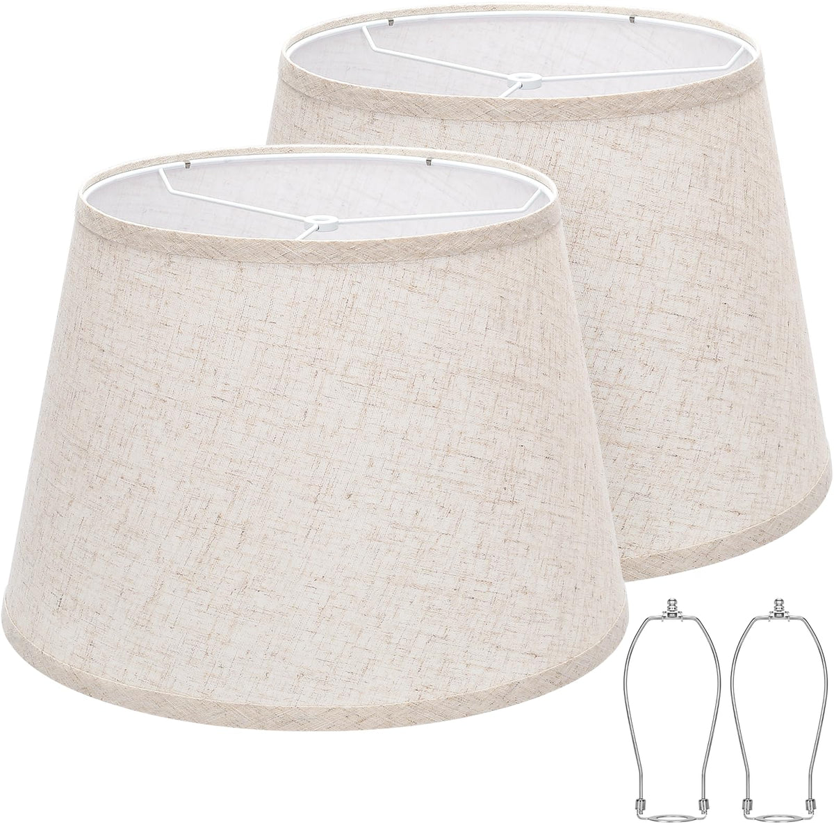 Seaside Village large drum lamp shade assembly showing its sturdy frame and wide fit.