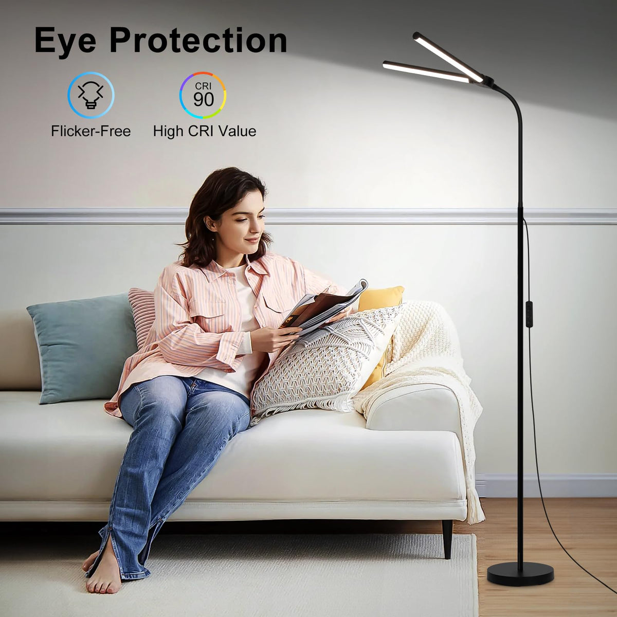 Seaside Village lamp with flexible gooseneck for precise positioning.