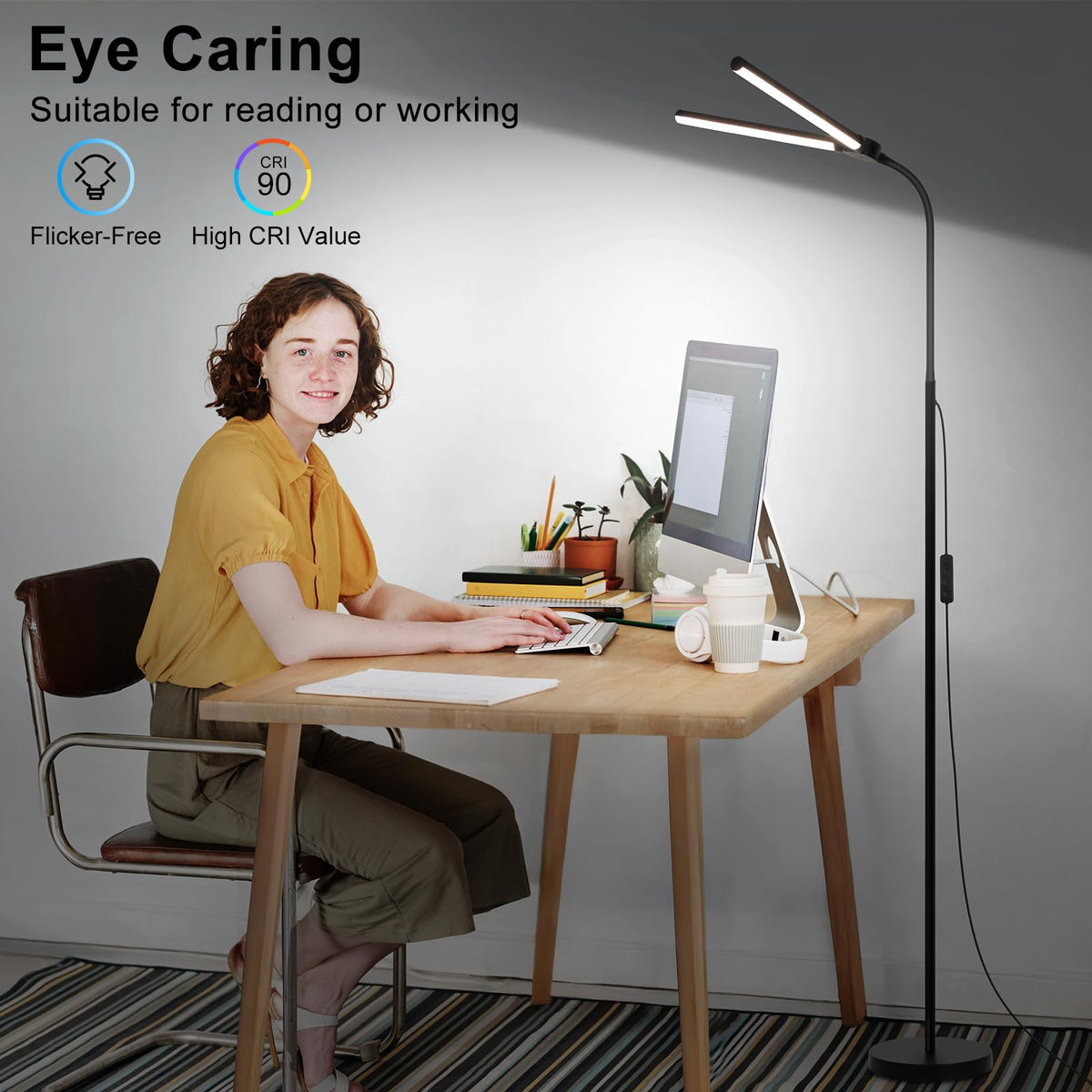 Sturdy metal base ensures stability in living rooms and offices