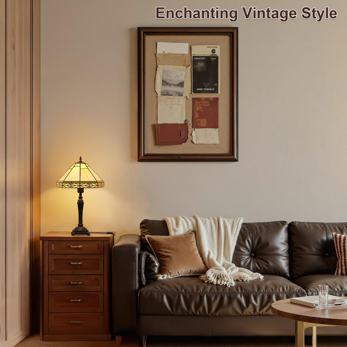 Seaside Village living room lamp casting warm ambient lighting