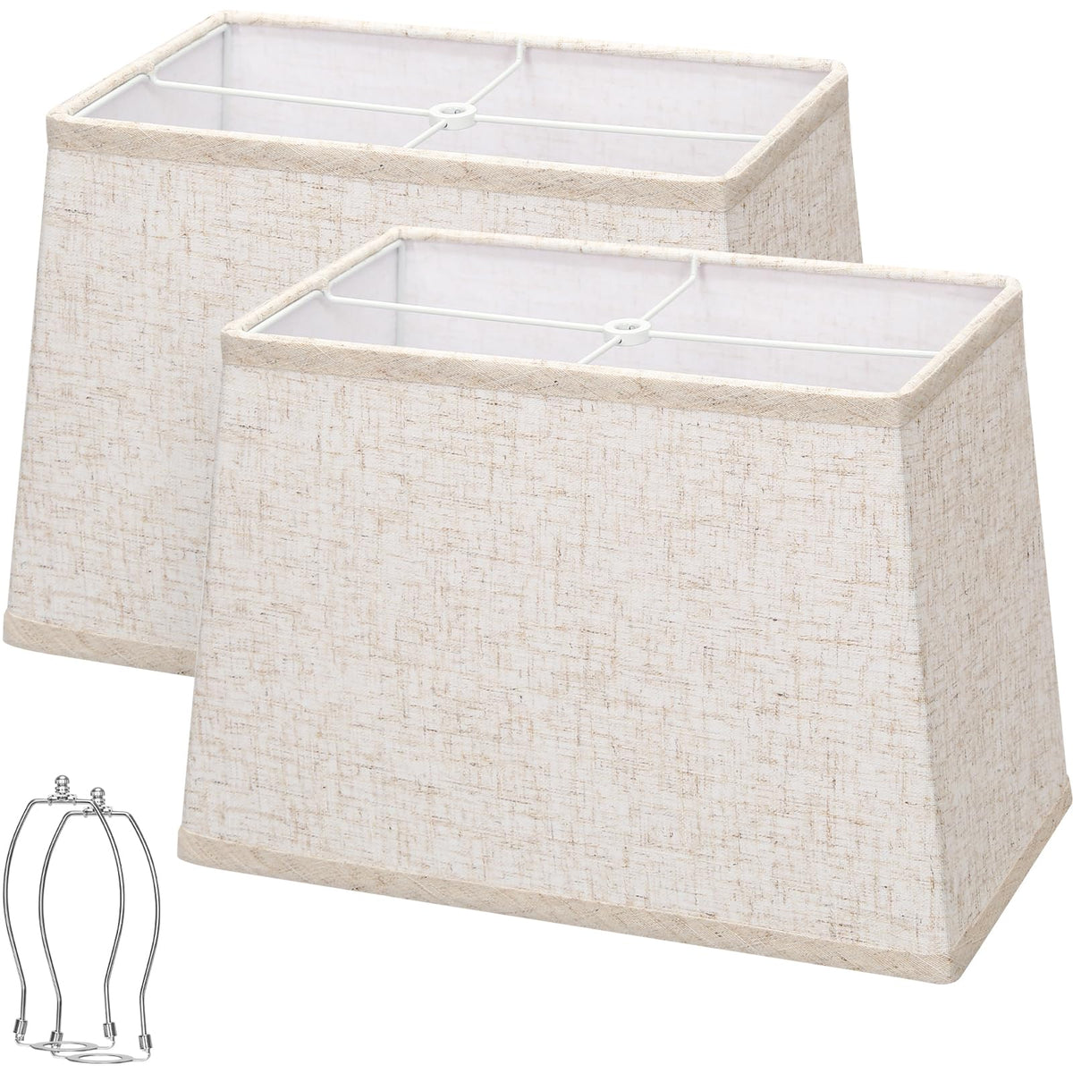 Seaside Village rectangle lamp shade 2-pack with top 7x12.5 and bottom 9x15 for versatile lighting