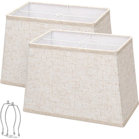 Seaside Village rectangle lamp shade 2-pack with top 7x12.5 and bottom 9x15 for versatile lighting