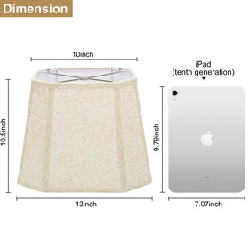 Seaside Village beige side view lampshade highlighting soft glow potential.
