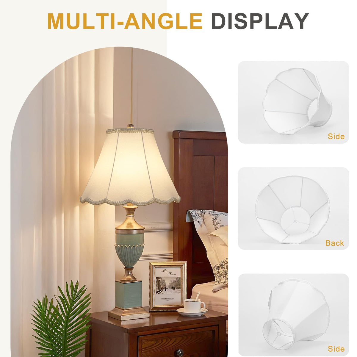 Seaside Village scalloped lamp shades set2, flat-pack ready for easy assembly