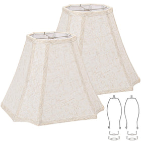 Seaside Village lamp shade pair on table lamp with natural linen texture.
