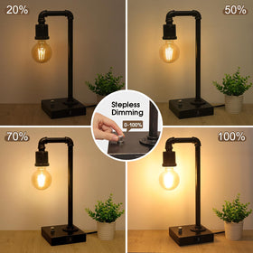 Seaside Village steampunk desk lamp with dimmer rotary switch for adjustable brightness
