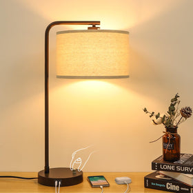 Seaside Village tall table lamp base with USB-C port for easy charging.
