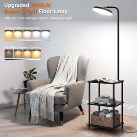 Seaside Village three-tier shelves integrated into the lamp table design