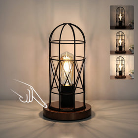 Seaside Village touch-control base lamp provides easy bedside brightness control.