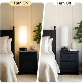 Seaside village touch table lamp lit room with warm ambient glow