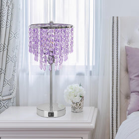 Seaside Village silver base reflects crystal sparkle for living room decor