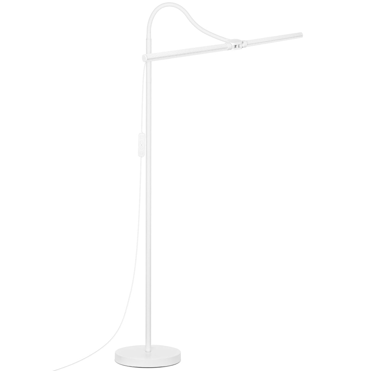 Seaside Village White Floor Lamp compatible with smart outlets for easy control.