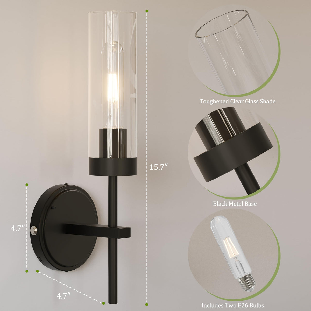 Seasonize easy-install wall sconce for quick, tool-free mounting.