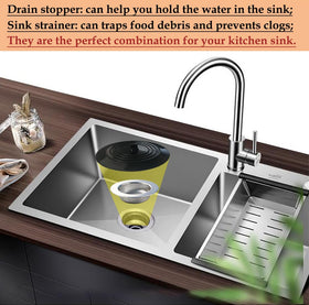 Seatery stainless steel sink strainer catches debris while preserving water flow.