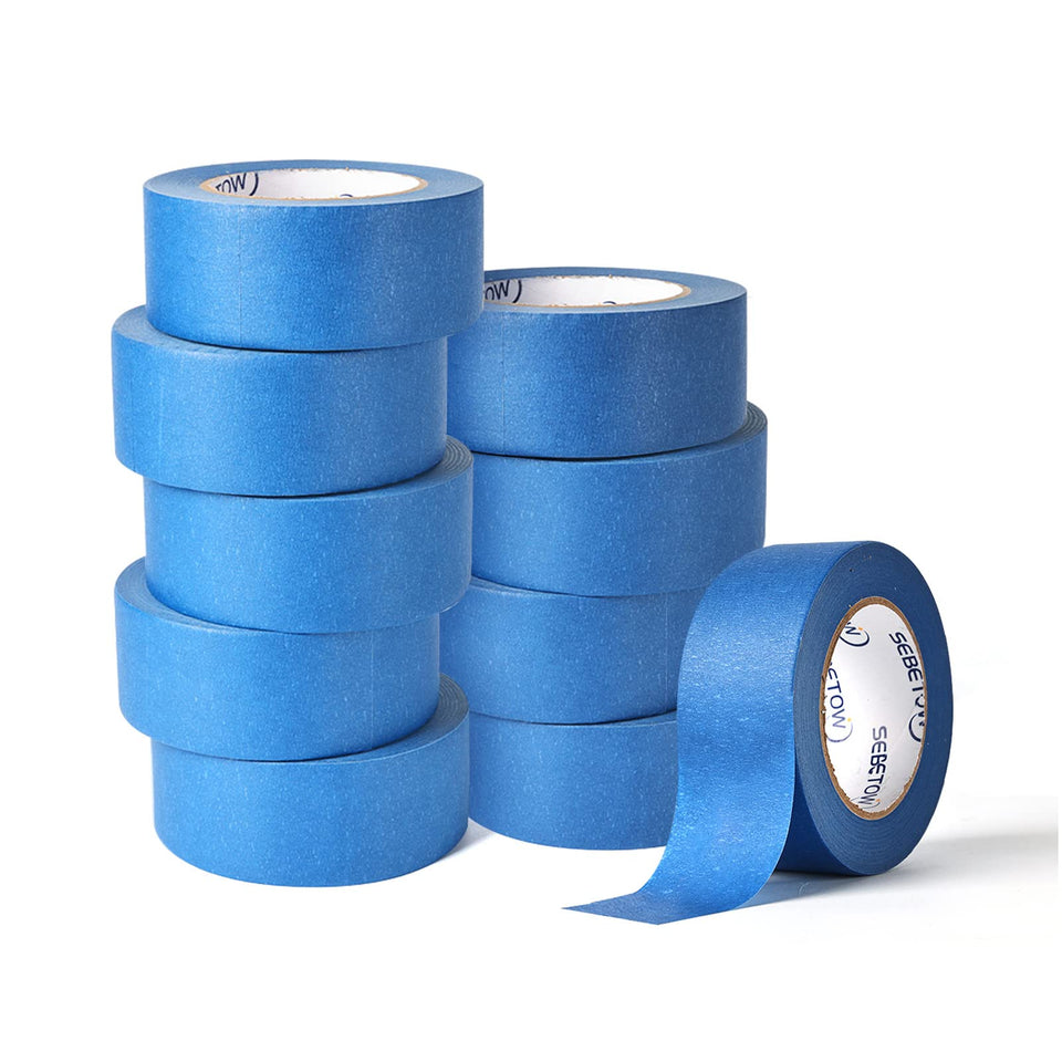 SEBETOW blue painter tape edge close-up for sharp, clean lines.