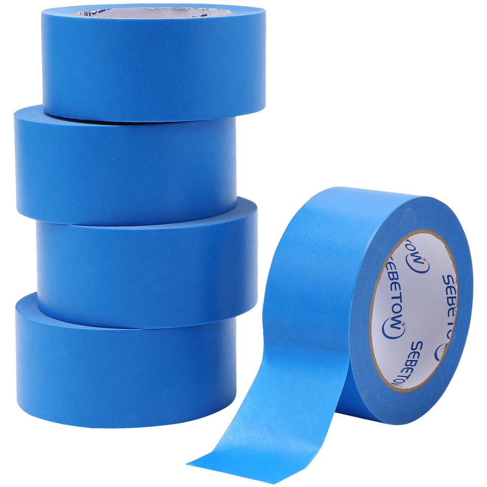 SEBETOW blue painters tape 2inch pack for clean masking and removal