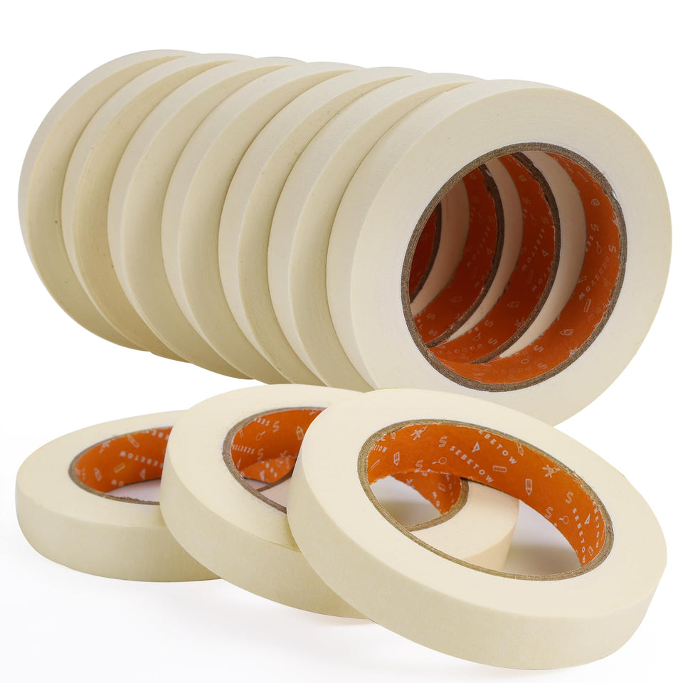 SEBETOW masking tape 10 rolls pack for versatile crafting and labeling needs.