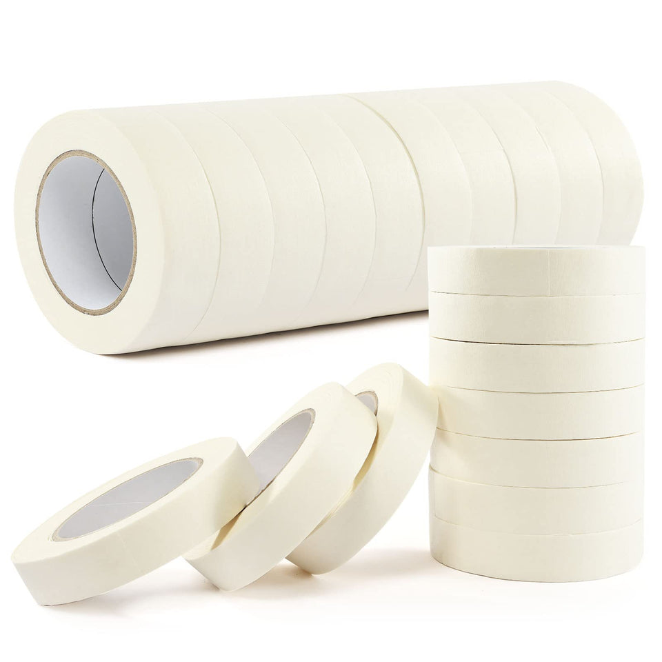 SEBETOW masking tape 1in white roll close-up for precise, clean edges.