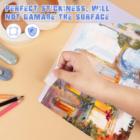 SEBETOW white drafting tape on paper enables clean lines and easy removal.