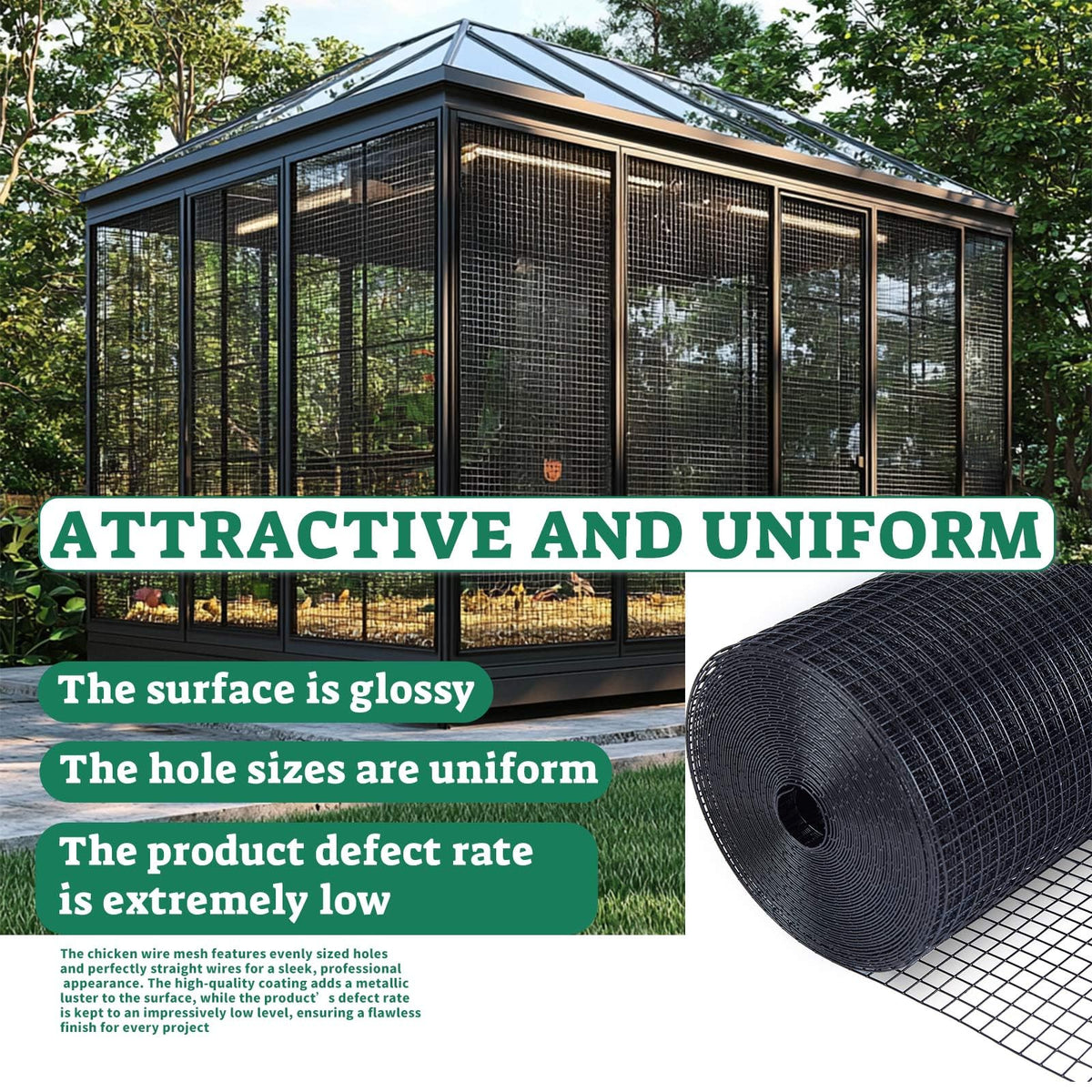 SEBOSS chicken coop fencing application in a run demonstrates versatility