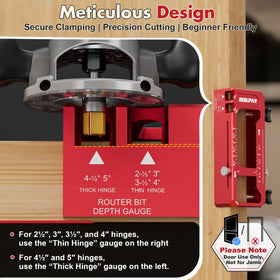 Sebupar anti-slip clamps protect the door surface while keeping the jig steady.