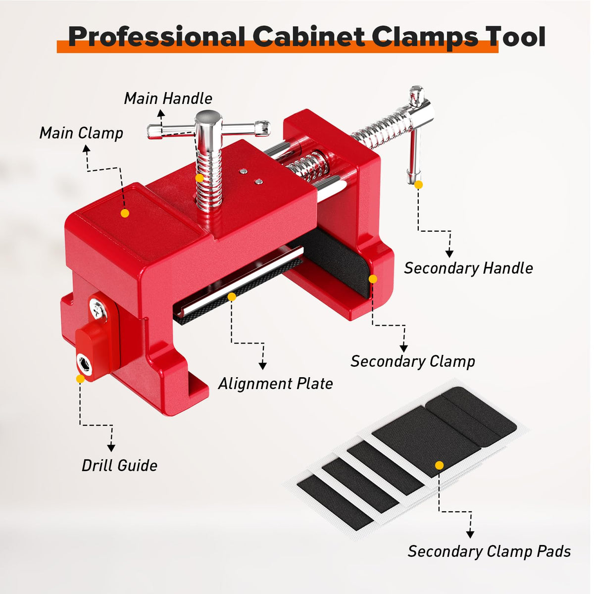 Sebupar clamps feature sturdy steel construction for durable, heavy-duty clamping