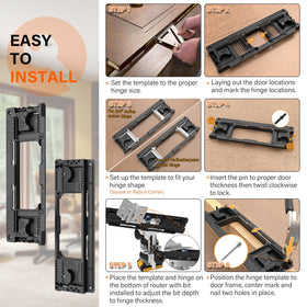 Sebupar door hinge installation on door and jamb guides accurate hinge placement.