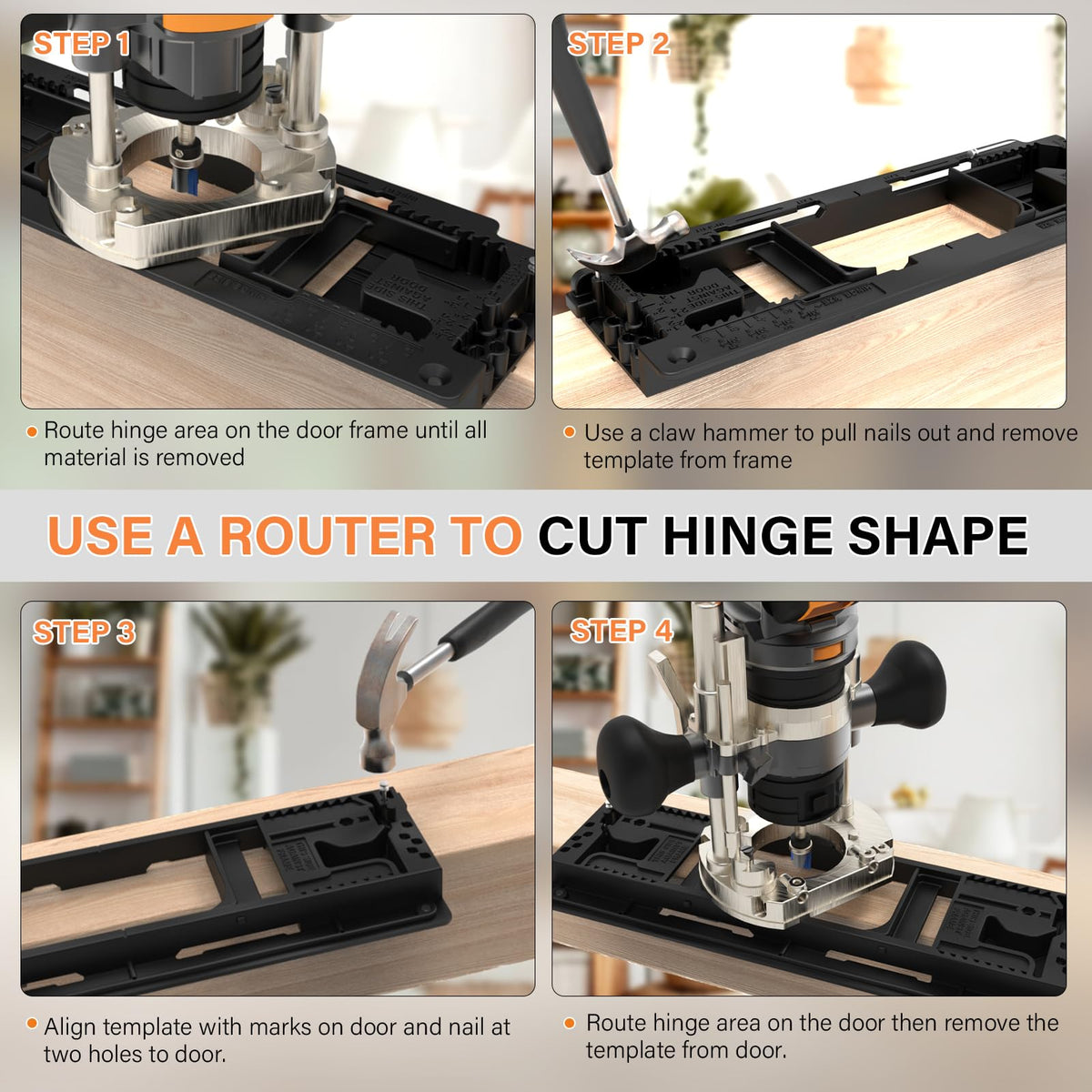 Sebupar no hammer easier installation highlights faster hinge mounting with the template.