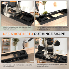 Sebupar no hammer easier installation highlights faster hinge mounting with the template.