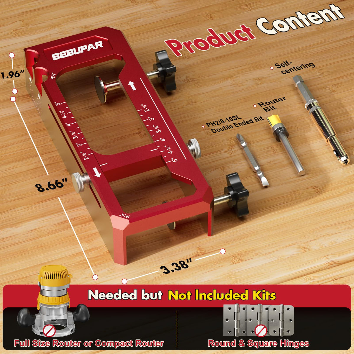 Sebupar compatibility with multiple hinge sizes and radii expands project options.