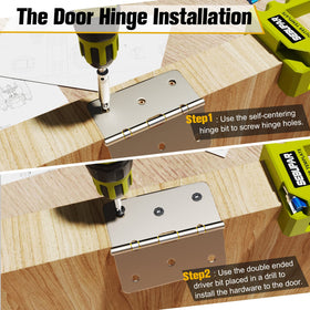 Sebupar sturdy plastic mortiser stabilizes hinge installation.