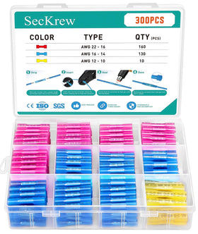 SecKrew 300pcs heat shrink butt connectors in packaging for quick project prep